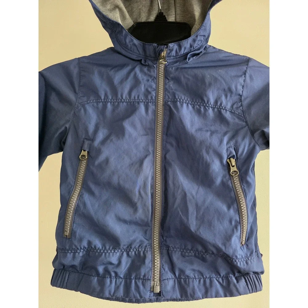 Baby Gap‎ Toddler Navy Blue Hooded Windbreaker Jacket Jersey Lined Size 2 Years